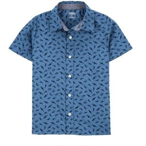 Boys Shark Print Button Down shirt